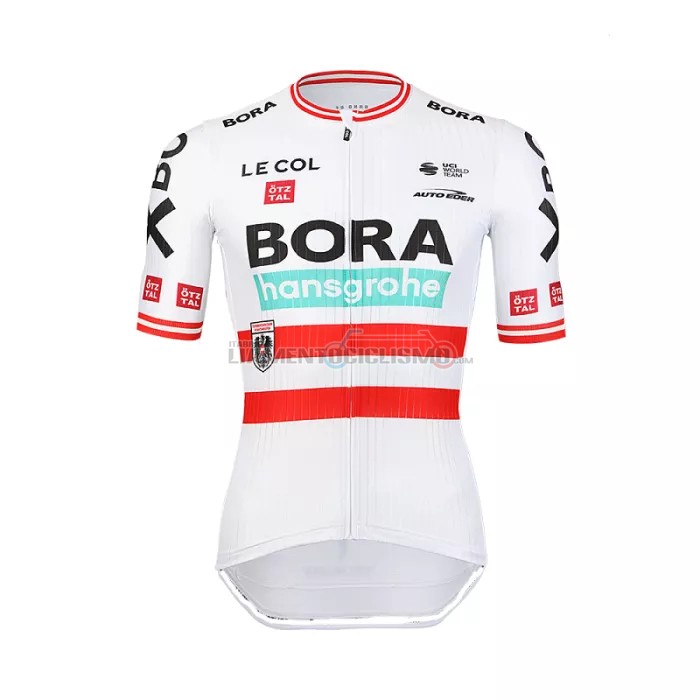 Abbigliamento Ciclismo Bora-Hansgrone Manica Corta 2022 Rosso Bianco